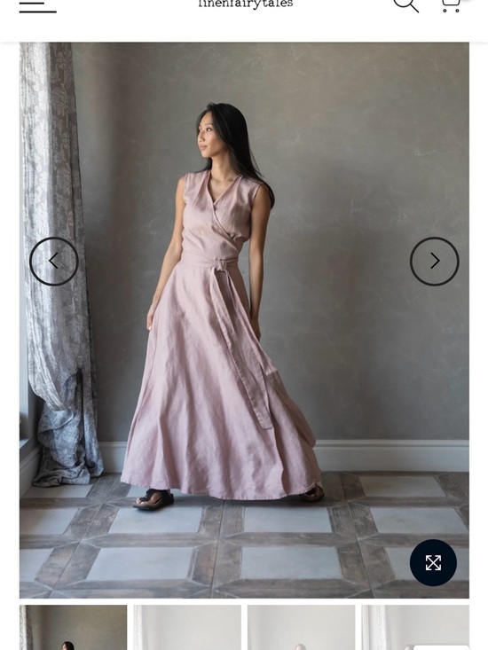 linenfairytales Dresses & Skirts - Linenfairytales : Linen Wrap Maxi Dress in Chocolate Brown Small